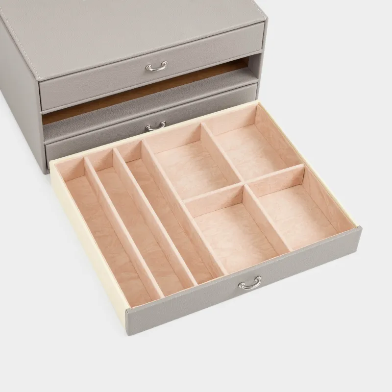 Jewelry box, 24x19 cm, PU leather / MDF, grey, Premiere, image-3