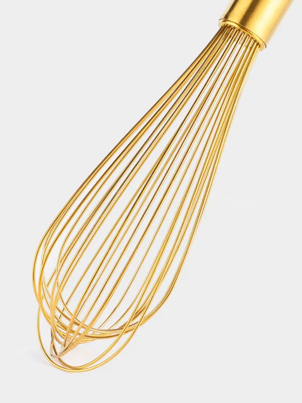Whisk, 30 cm, steel, golden, Device gold, image-3