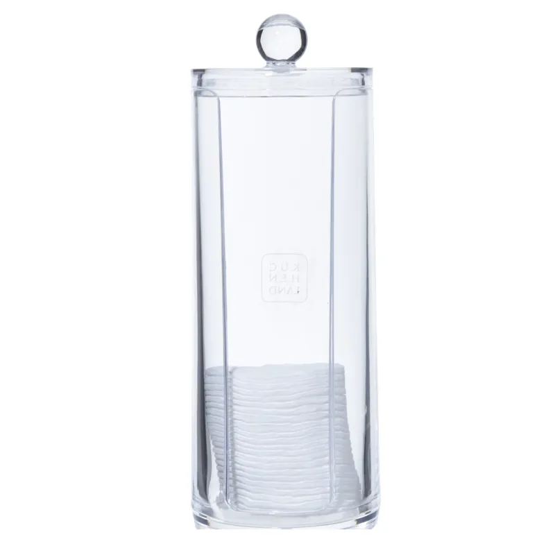 Cotton pad container, 20x7 cm, with lid, plastic, Basic, image-2