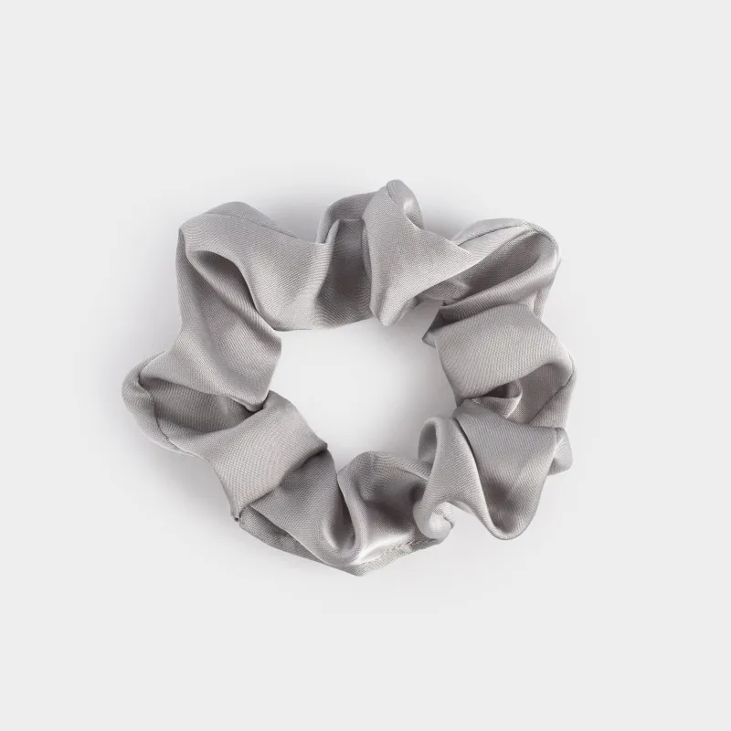 Elastic hair band, 6 cm, satin, grey, Silk