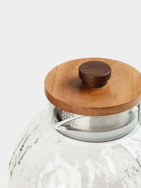 Jug, 1,4 l, with filter cap, Used glass / wood, Nautilus, image-3