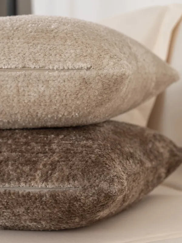 Decorative pillow, 45x45 cm, velvet, brown, Nordkap, image-4