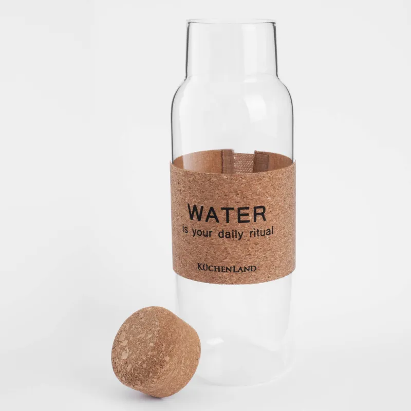 Beverage bottle, 1.25 l, with zarf, Used glass stopper, Clear font, image-2