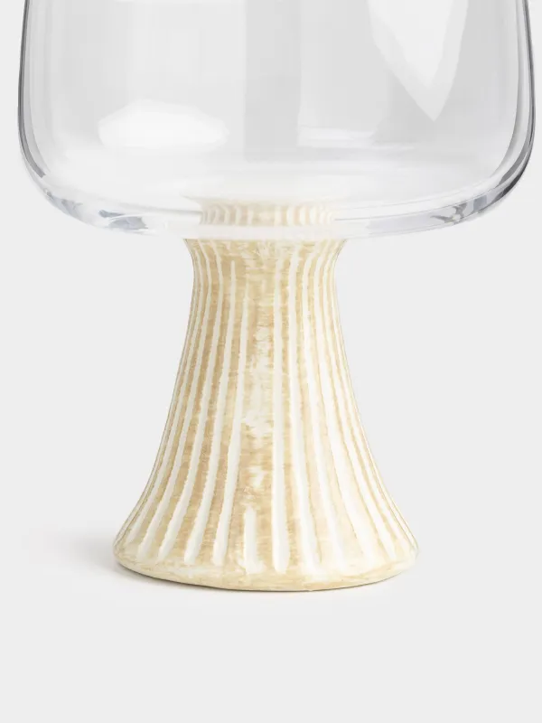 Drinking glass, 390 ml, glass / ceramic, milk leg, Aesthetic, image-2