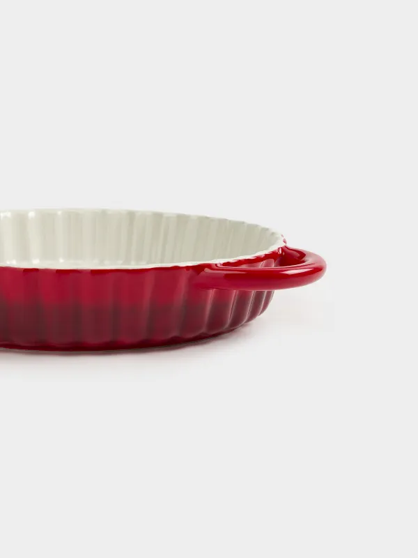 Baking dish, 28 cm, ceramic, round, burgundy, Gradient, Cakes gradient, image-7