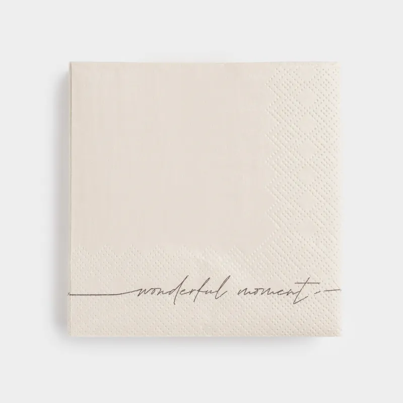 Paper napkins, 21x21 cm, 20 pcs, square, white, Wonderful moment, Scroll
