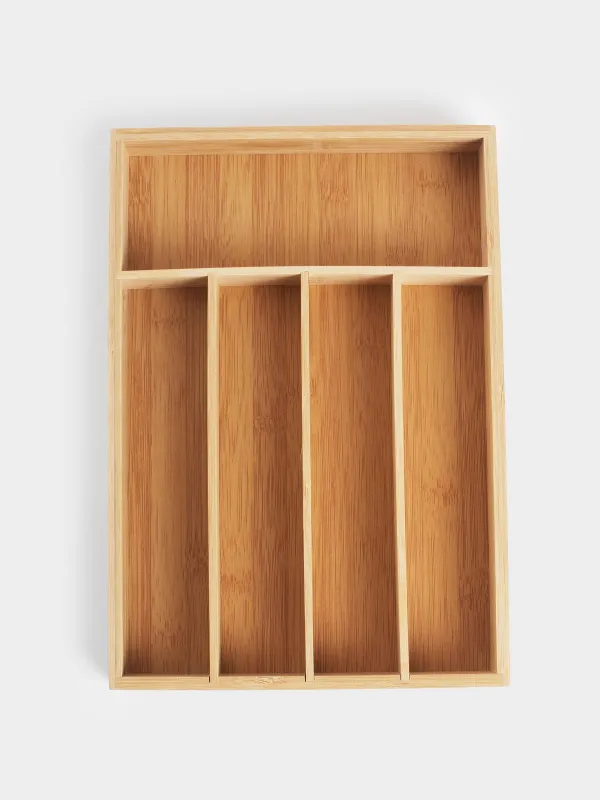 Cutlery tray, 23x33 cm, 5 sectors, bamboo, Bamboo, image-0