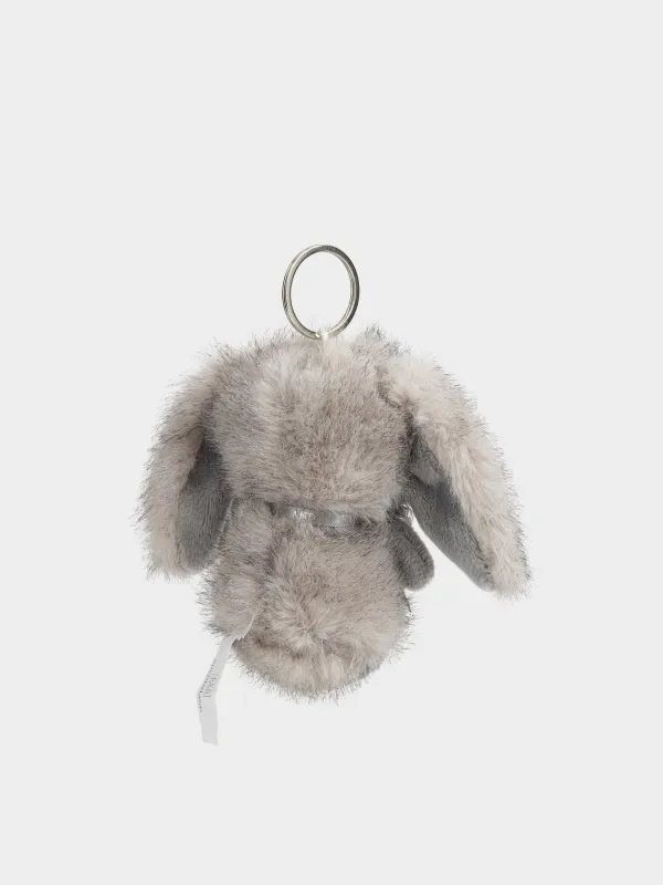Keychain, 11 cm, soft, polyester / metal, grey, Rabbit, Rabbit, image-2