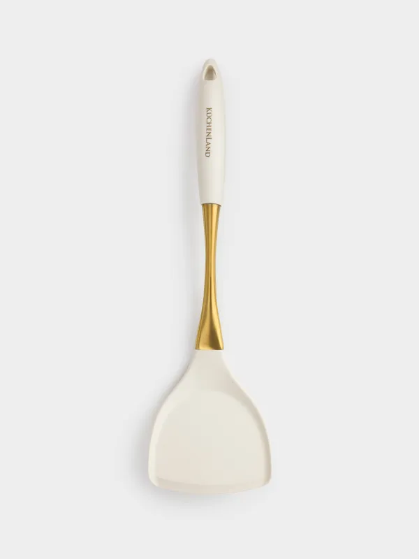 Spatula, 36 cm, silicone / steel, milky gold, Pintino