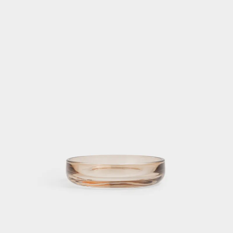 Soap dish, 12 cm, glass, oval, brown, Gradient, Rachas