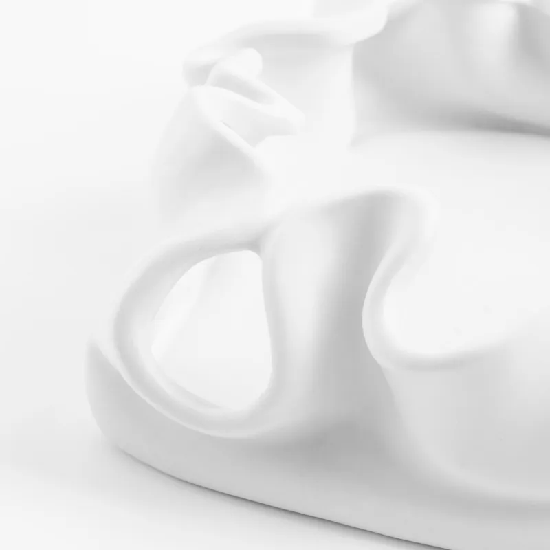 Decorative dish, 17 cm, ceramic, milky, Crumpled effect, Crumple, image-5