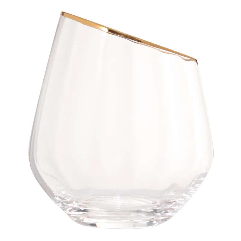 Glass, 11 cm, 350 ml, 2 pcs, glass, with golden edging, Charm R gold, image-1