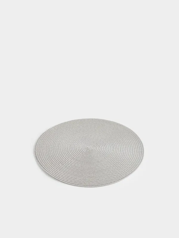 Placemat, 38 cm, polypropylene/PET, round, beige, Basic, image-1