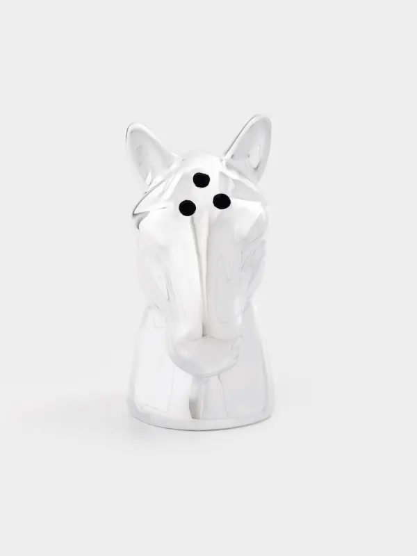 Salt or pepper container, 7 cm, ceramic, silver, Horse, Horse silver, image-1