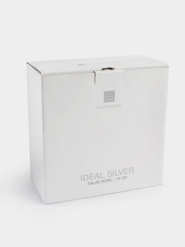 Salad bowl, 18x9 cm, 1 l, porcelain F, white, Ideal silver, image-4