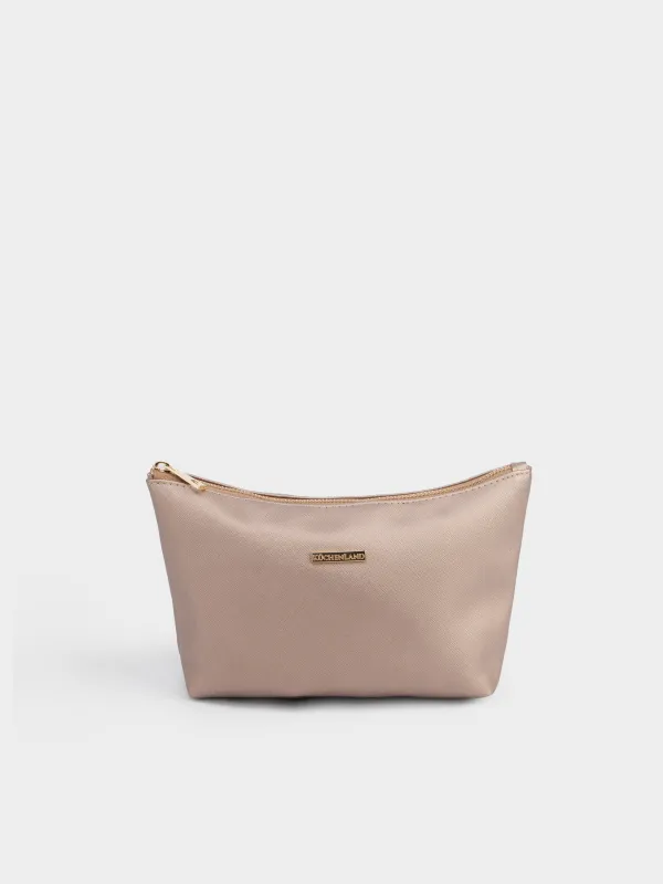 Cosmetic bag, 26x13 cm, PVC, golden, Beauty, image-0