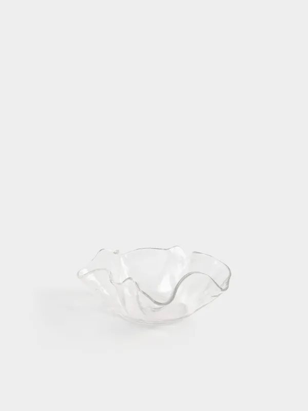 Salad bowl, 20x9 cm, 650 ml, glass, Wavy edges, Clear wave, image-0