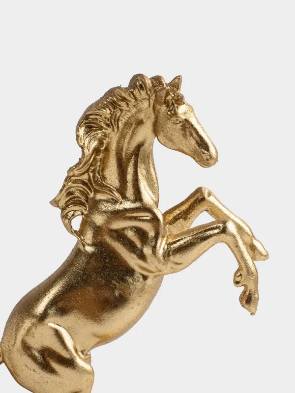 Statuette, 17 cm, polyresin, golden, Horse, Horse gold, image-4