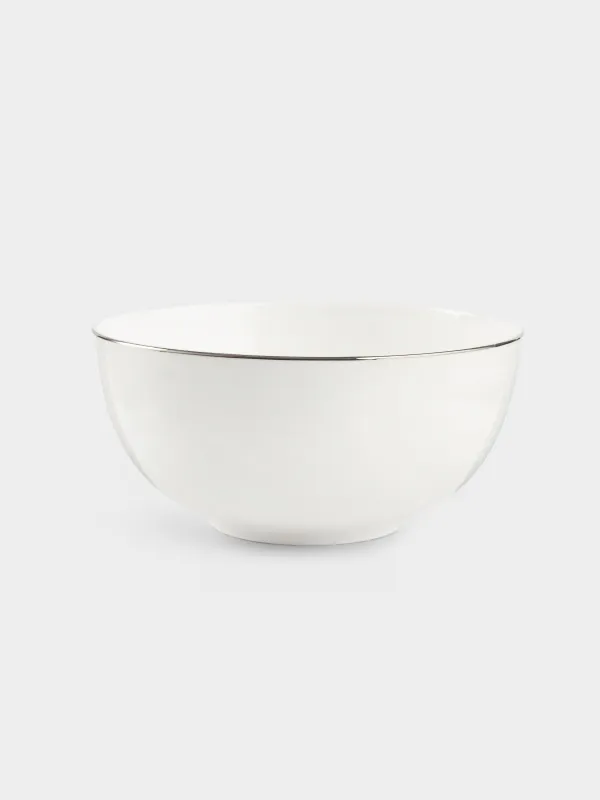 Salad bowl, 15x7 cm, 700 ml, porcelain F, white, Ideal silver, image-0