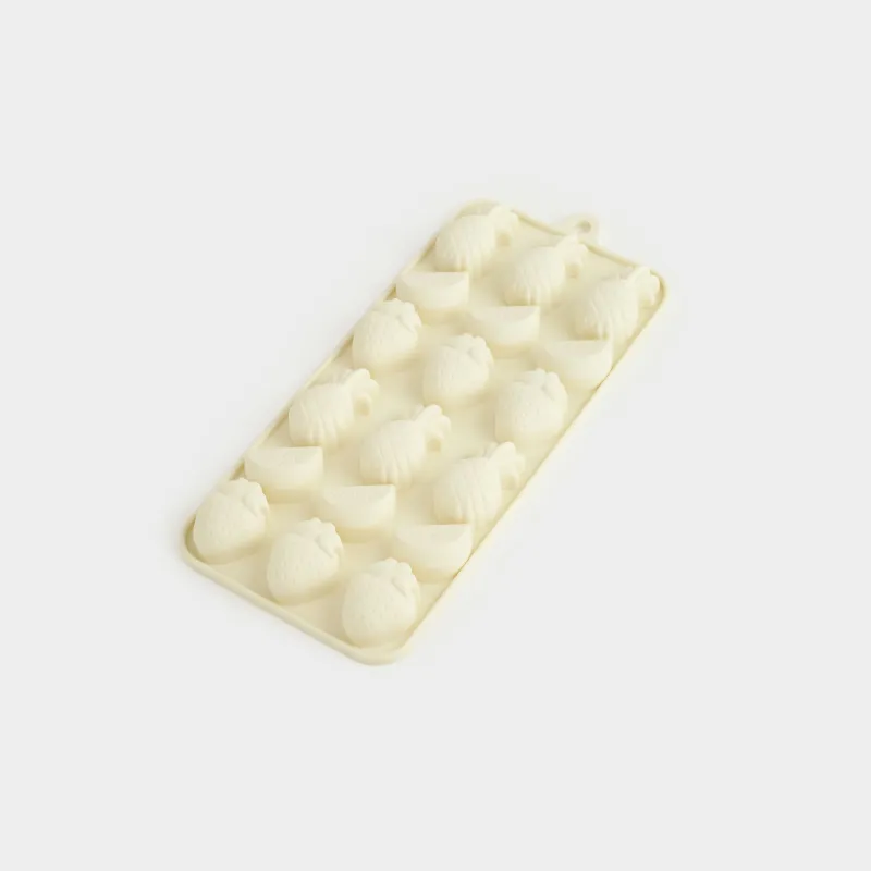 Ice and chocolate mold, 23x10 cm, 18 compartments, silicone, milky, Fruit, Bakery, image-1