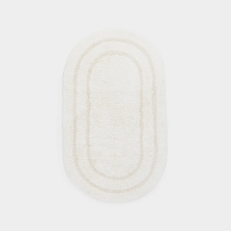 Mat, 60x100 cm, oval, cotton, cream, Solo