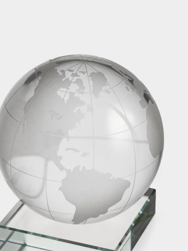 Statuette, 11 cm, crystal glass, Globe, Lux crystal, image-2