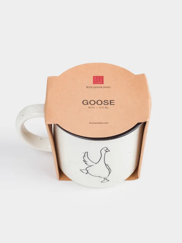 Mug, 360 ml, porcelain N, milky, speckled, Goose, Goose, image-3