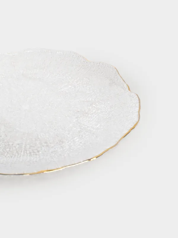 Snack plate, 21 cm, glass, with golden edging, Berg, image-1