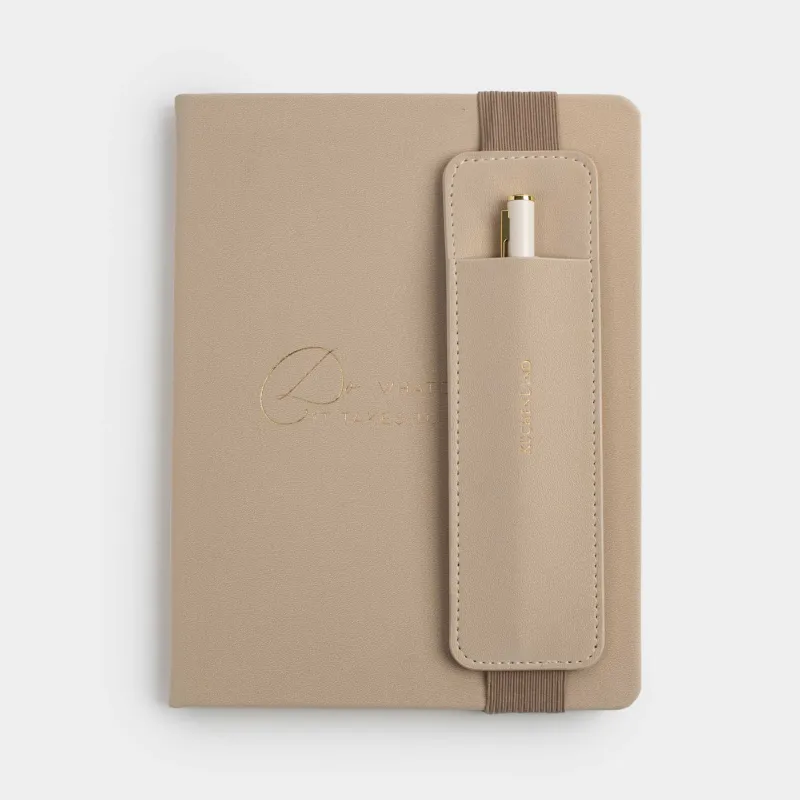 Notebook, with pen, 15x20 cm, 80 l, polyurethane, milky, B&G