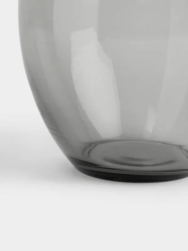 Flower vase, 23 cm, glass, grey, Clear grey, image-3