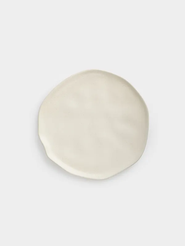 Dinner plate, 27 cm, ceramic, milky, Crumpled effect, Crumple creme, image-0