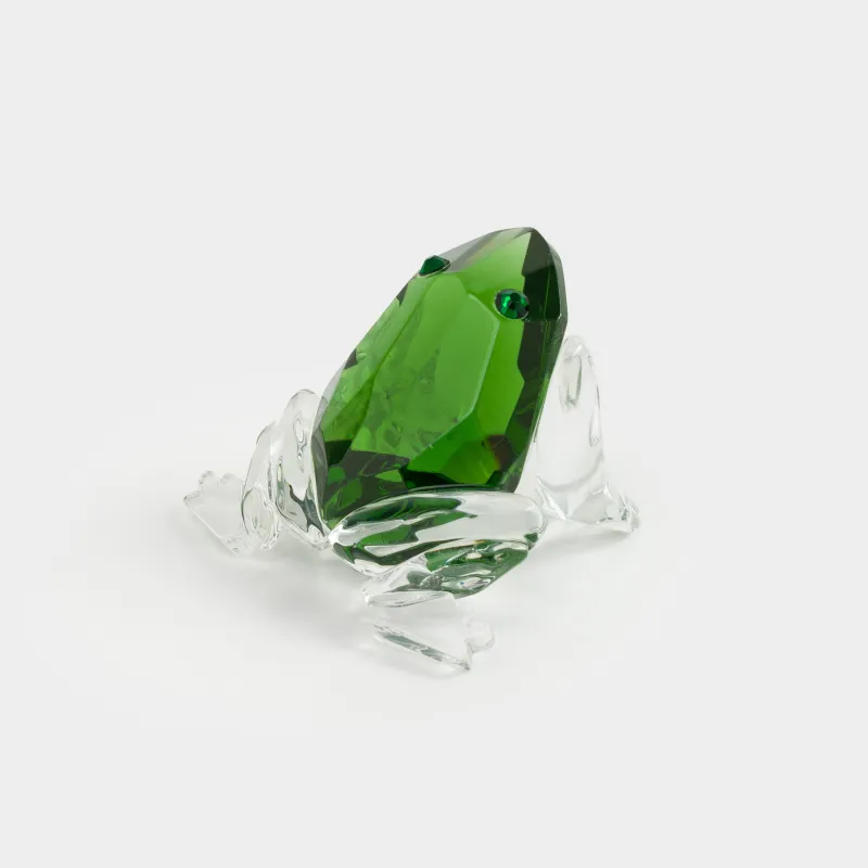 Statuette, 5 cm, glass, green, Frog, Vitreous, image-3