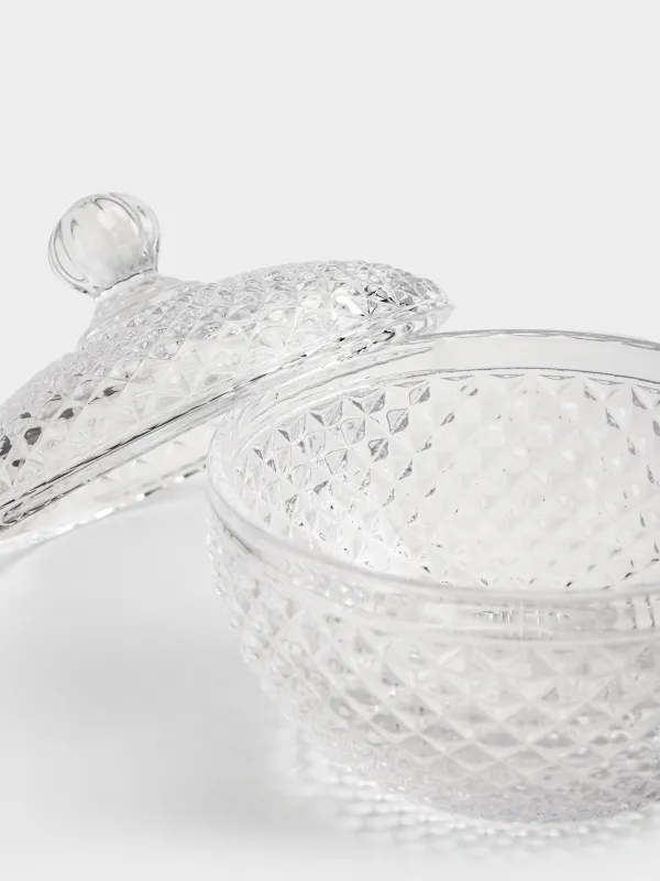 Candy bowl, 12x12 cm, with lid, glass R, Naiad, image-2