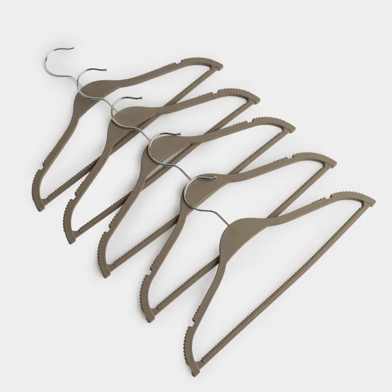 Children's hanger, 32 cm, 5 pcs, plastic coated, mocha, New house, image-5