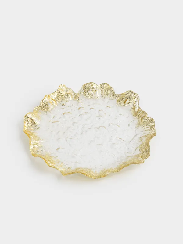 Dish, 26 cm, glass R, champagne, Wavy edges, Felsen, image-0