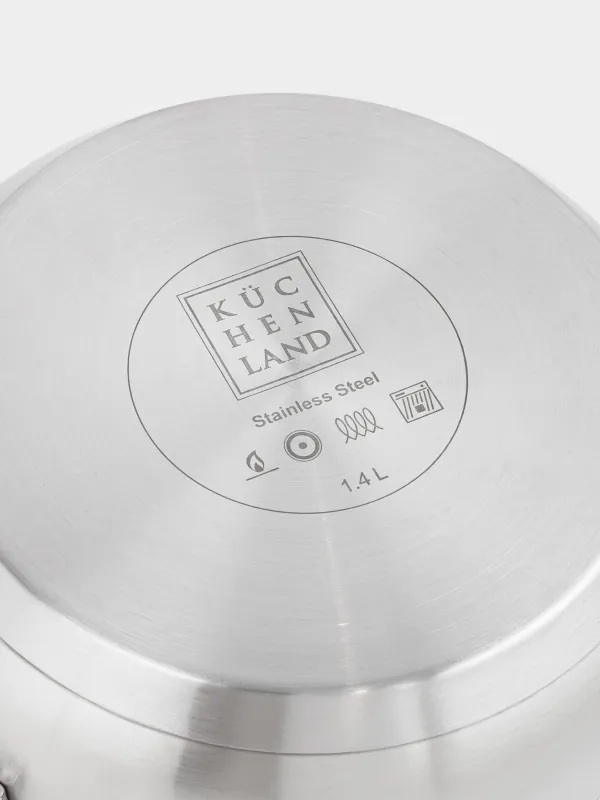 Pot, 16 cm, 1.4 l, with lid, steel / glass, Egoist lite, image-4