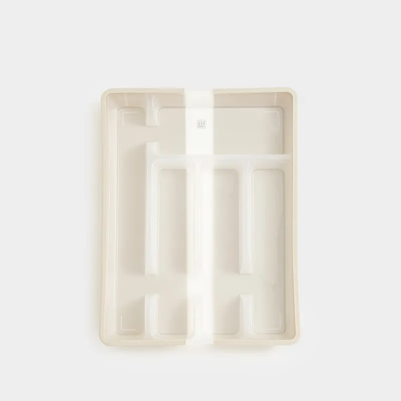 Cutlery tray, 37x27 cm, 7 units, sliding, plastic, white-gray, Keeping