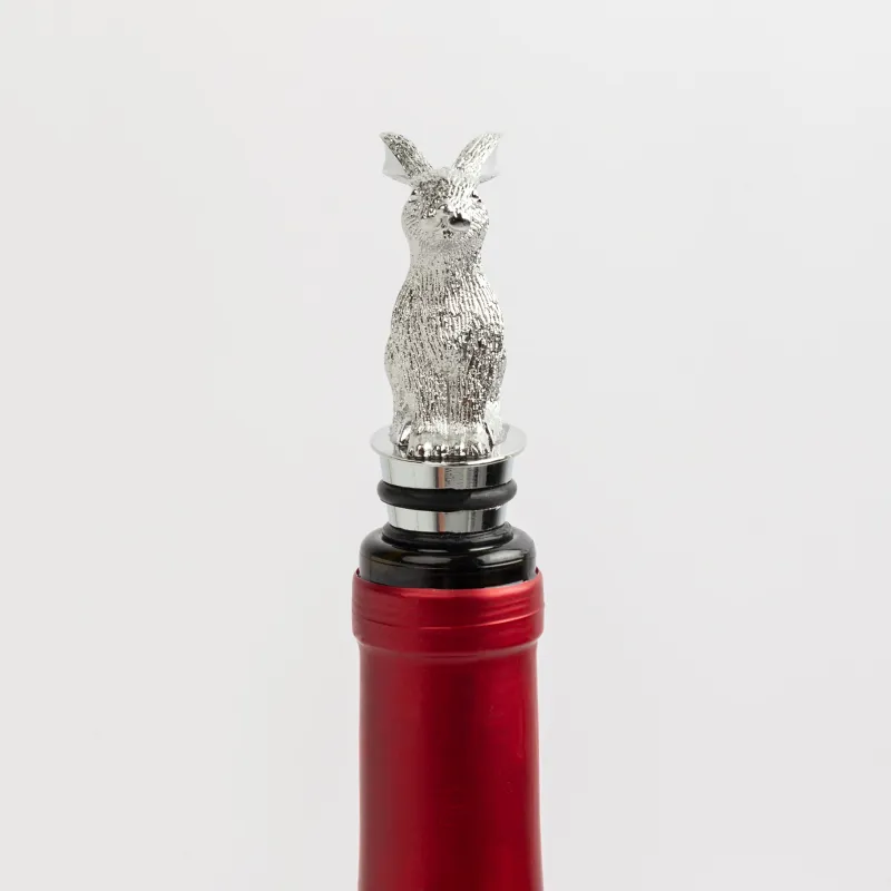 Beverage bottle stopper, 11 cm, Metal, Rabbit, Rabbit, image-3
