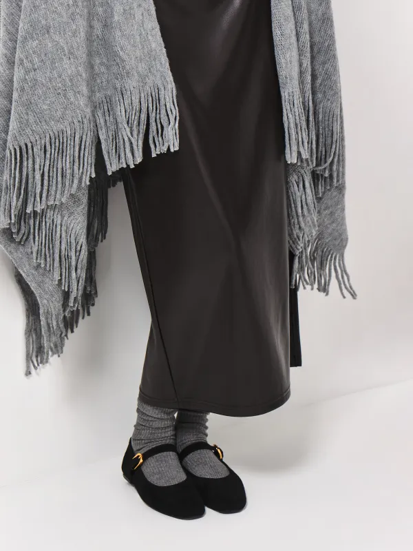 Poncho, 138x147 cm, fringed, acrylic, grey, Poncho, image-4