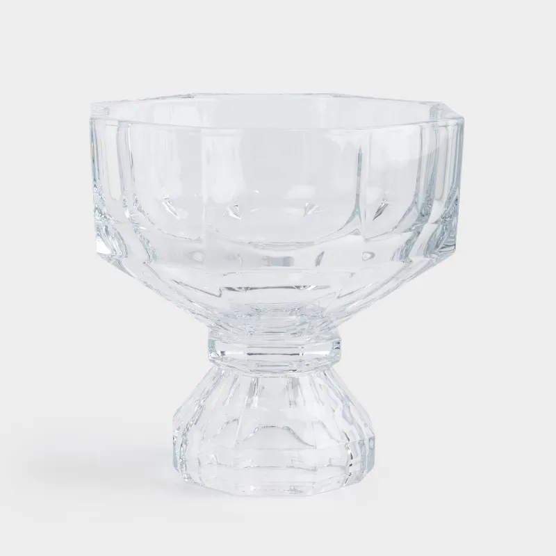 Fruit bowl, 22x23 cm, on a leg, glass, Edges, Terlano