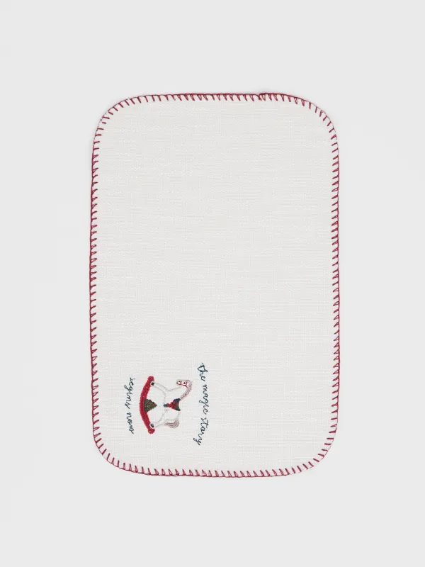Placemat, 30x45 cm, with stitching, polyester, milky, Horse, Gunny traditions, image-0