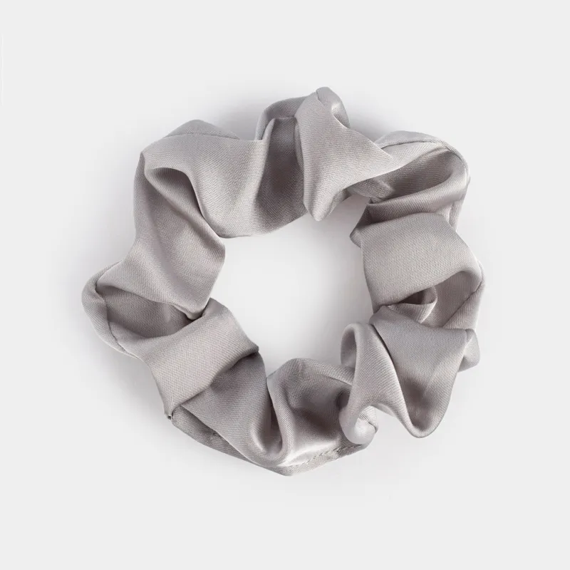 Elastic hair band, 6 cm, satin, grey, Silk