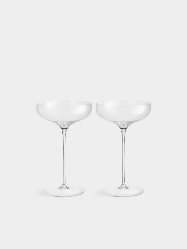 Champagne coupe glass, 250 ml, 2 pcs, crystal glass, Ferentino, image-0