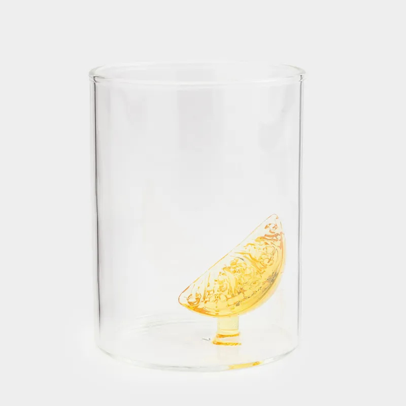 Glass, 9 cm, 400 ml, glass B, Orange slice, Shape