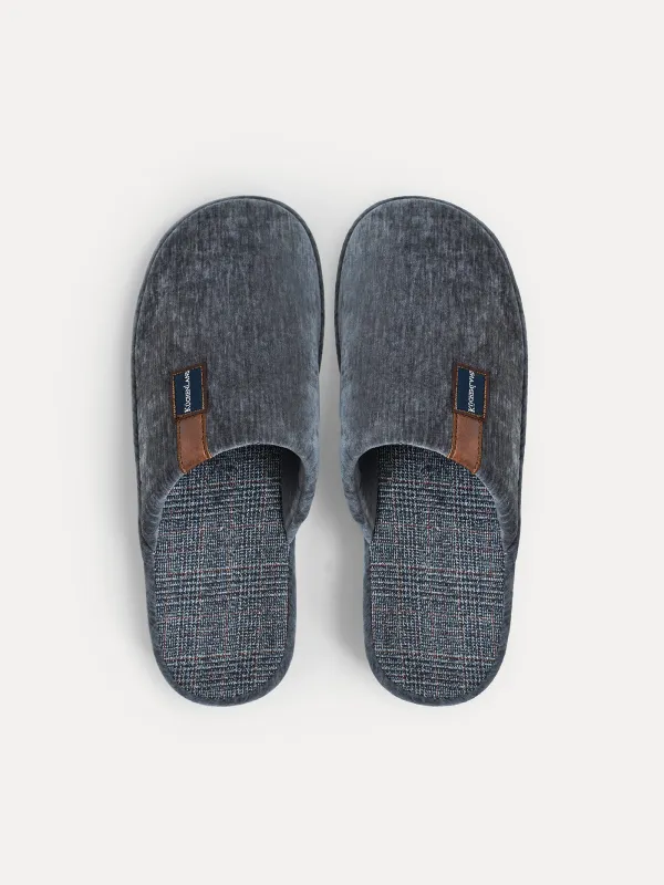 Men's slippers, home, p. 42-43, polyester, gray, Serious, image-1