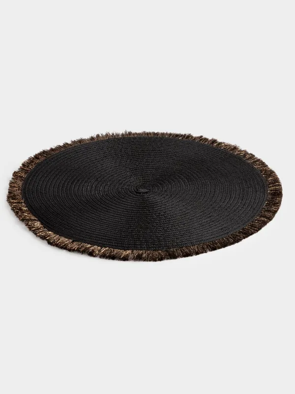 Instrument napkin, 38 cm, with fringe, polyester, round, maroon, Rotary shine, image-1