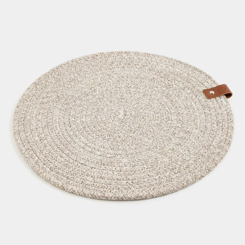 Placemat, 38 cm, polyester / cotton, round, beige-brown, Swivel, image-2