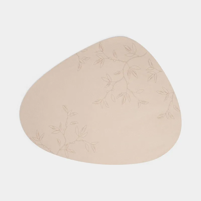 Placemat, 37x45 cm, PVC, shaped, beige, Branches, Rock press