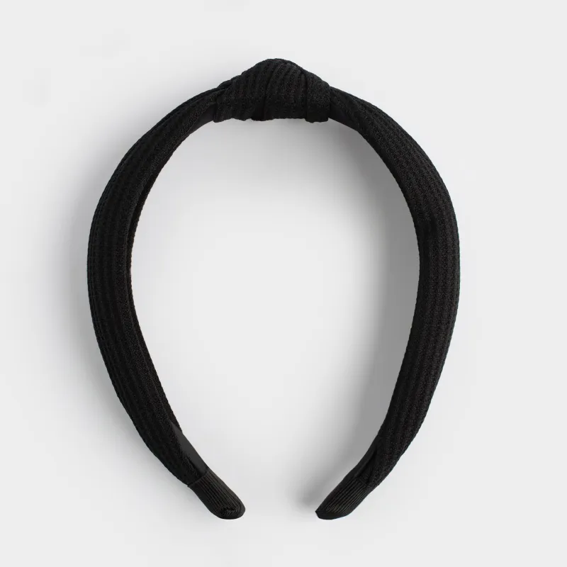Hair band, 13x15 cm, polyester / plastic, Black, Basic