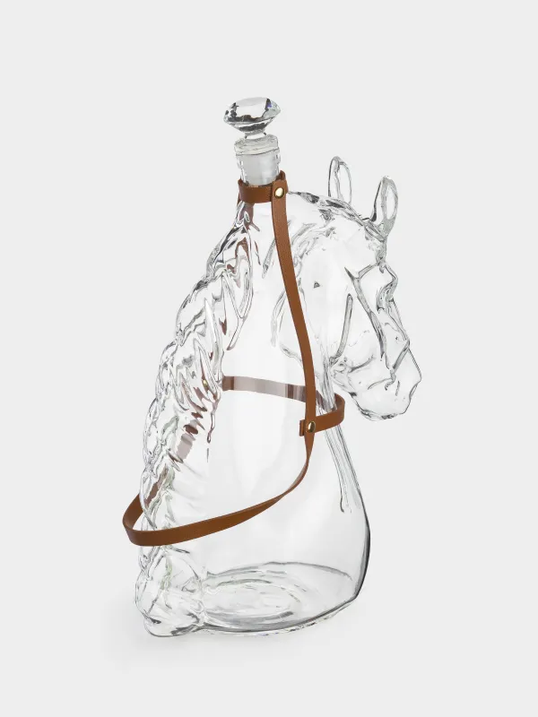 Decanter, 550 ml, glass / polyurethane, Horse, Horse, image-3